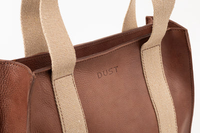 Leather Tote Tobacco Manhattan Collection