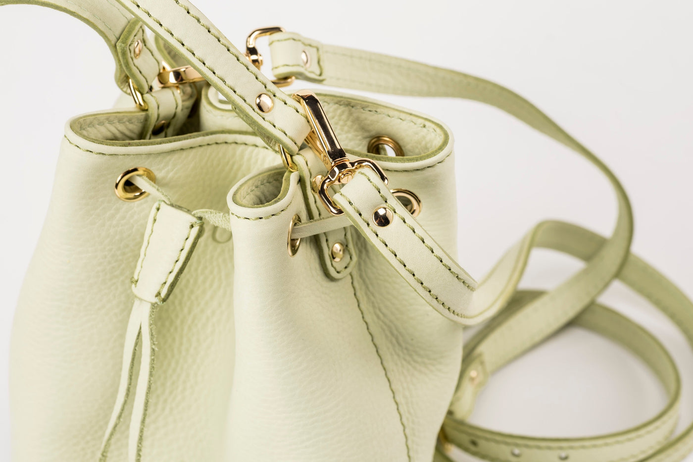 Leather Bucket Pistachio Chelsea Collection