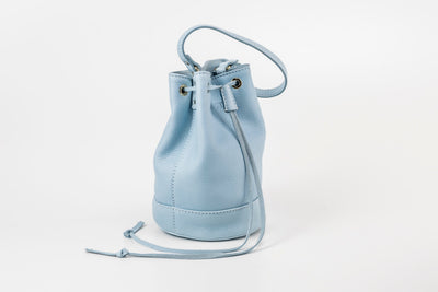 Leather Bucket Light Blue Chelsea Collection