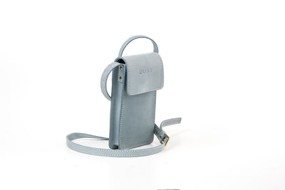 Leather Phone Holder Light Blue Silicon Valley Collection