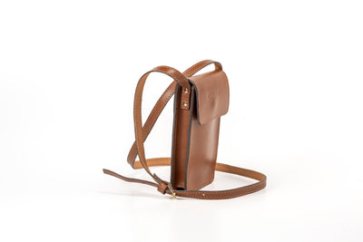 Leather Phone Holder Brown Silicon Valley Collection