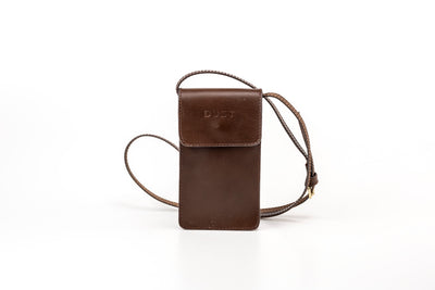 Leather Phone Holder Dark Brown Silicon Valley Collection