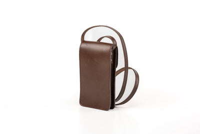 Leather Phone Holder Dark Brown Silicon Valley Collection