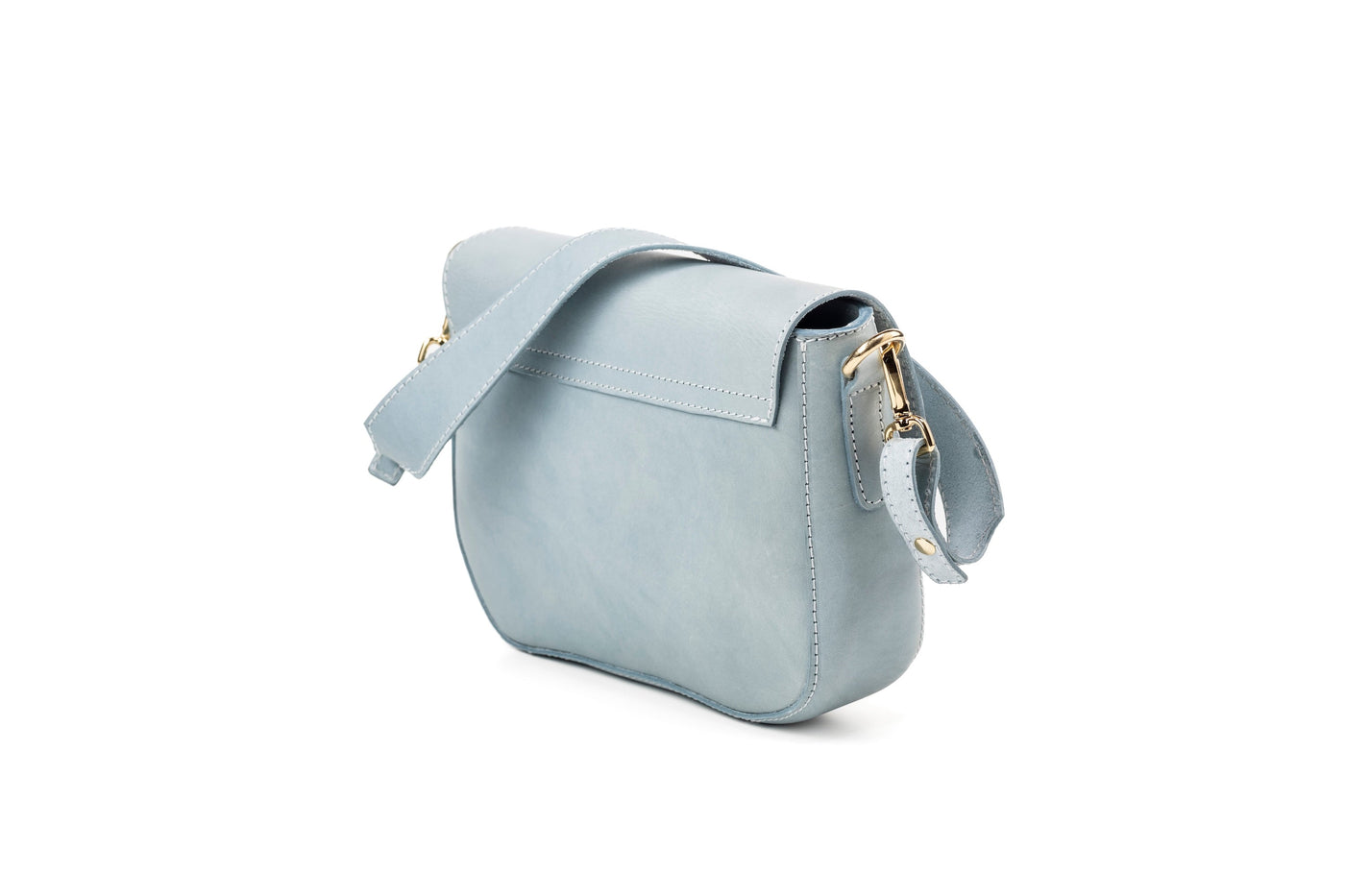 Leather Crossbody Light Blue Broadway Collection