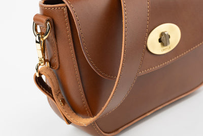 Leather Crossbody Brown Broadway Collection