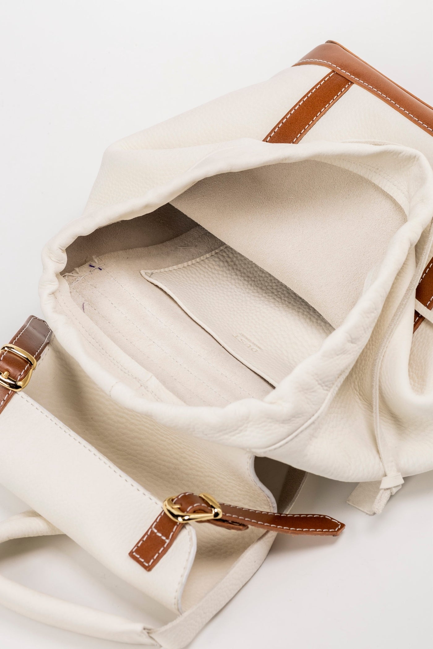 Leather Backpack White Laurel Canyon Collection