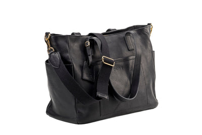 Leather Tote Black Fifth Avenue Collection