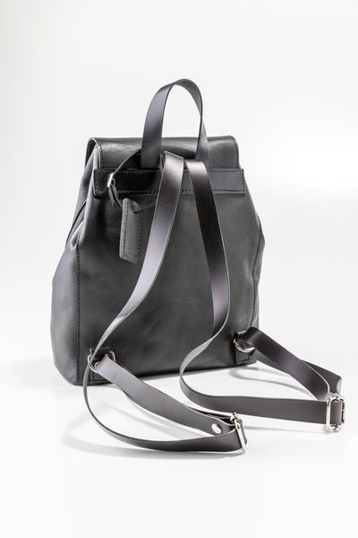 Leather Backpack in Arizona Black Mod 261