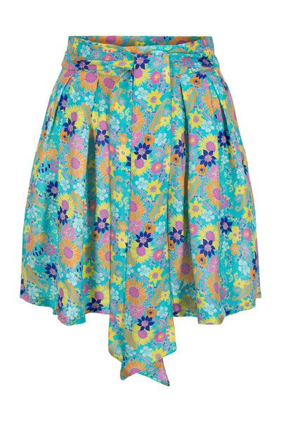 Cream Violet Skirt - Villblomst Blue