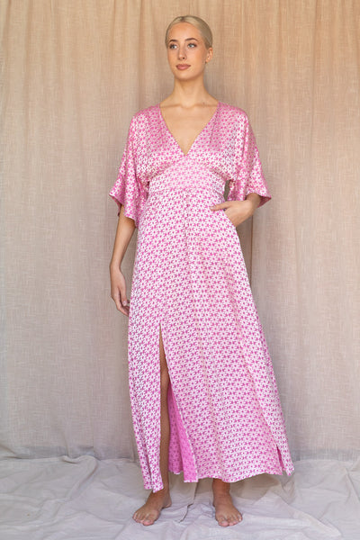 Dress Hortensia pink burnout