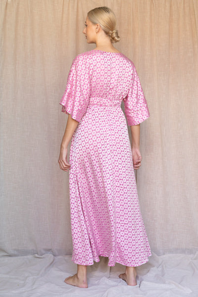 Dress Hortensia pink burnout