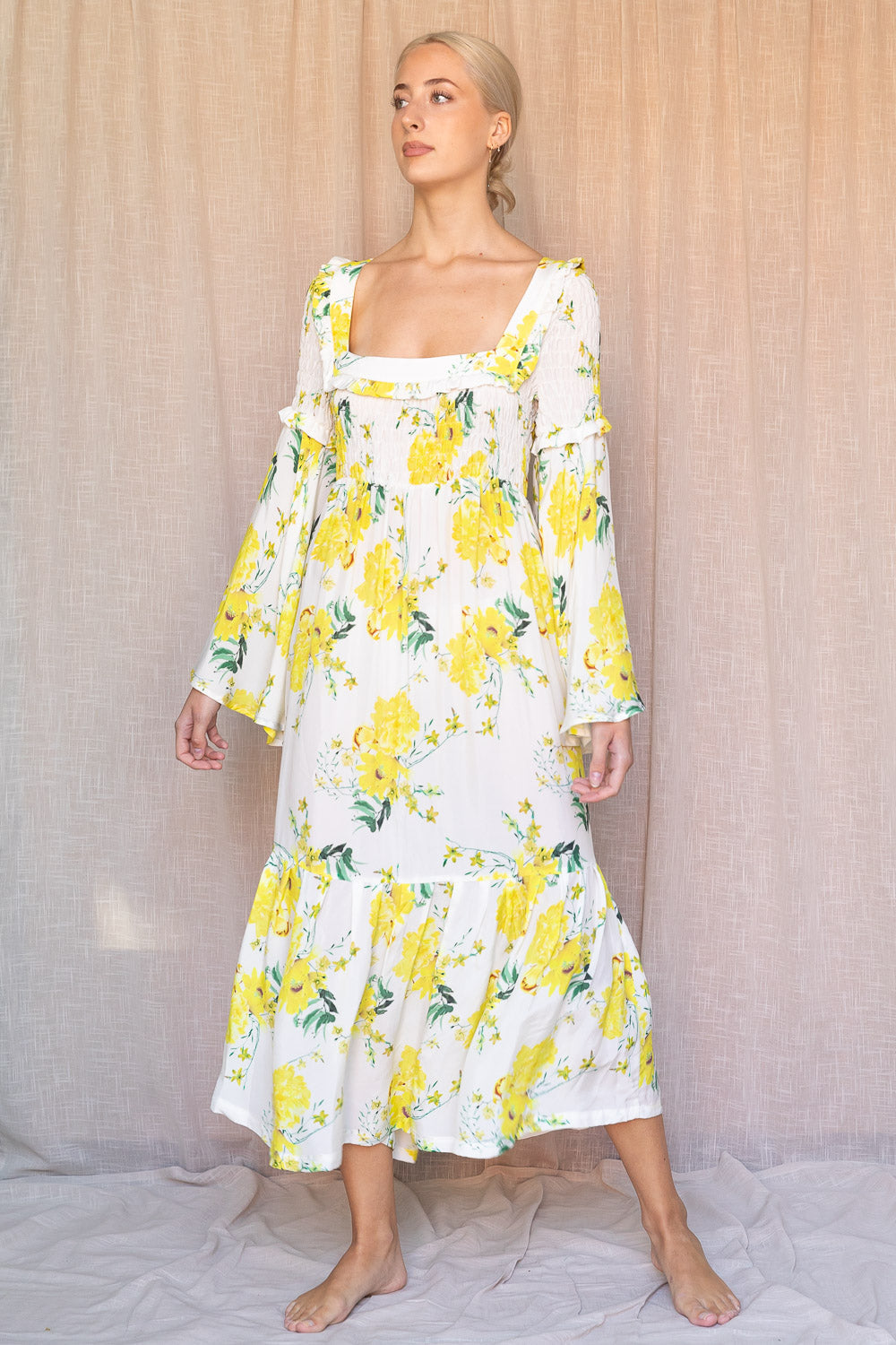 Lilje Dress - Yellow Flower