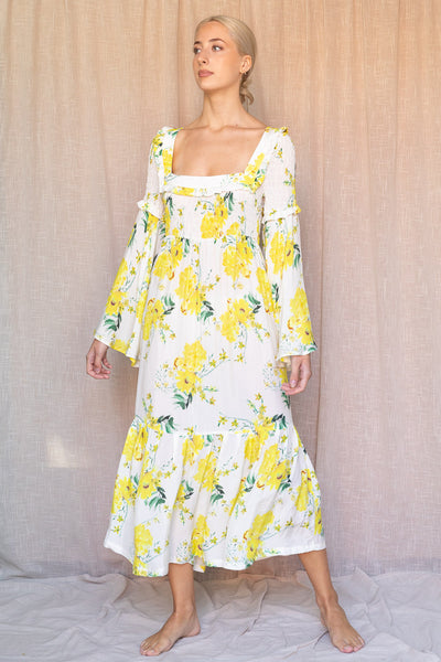 Lilje Dress - Yellow Flower