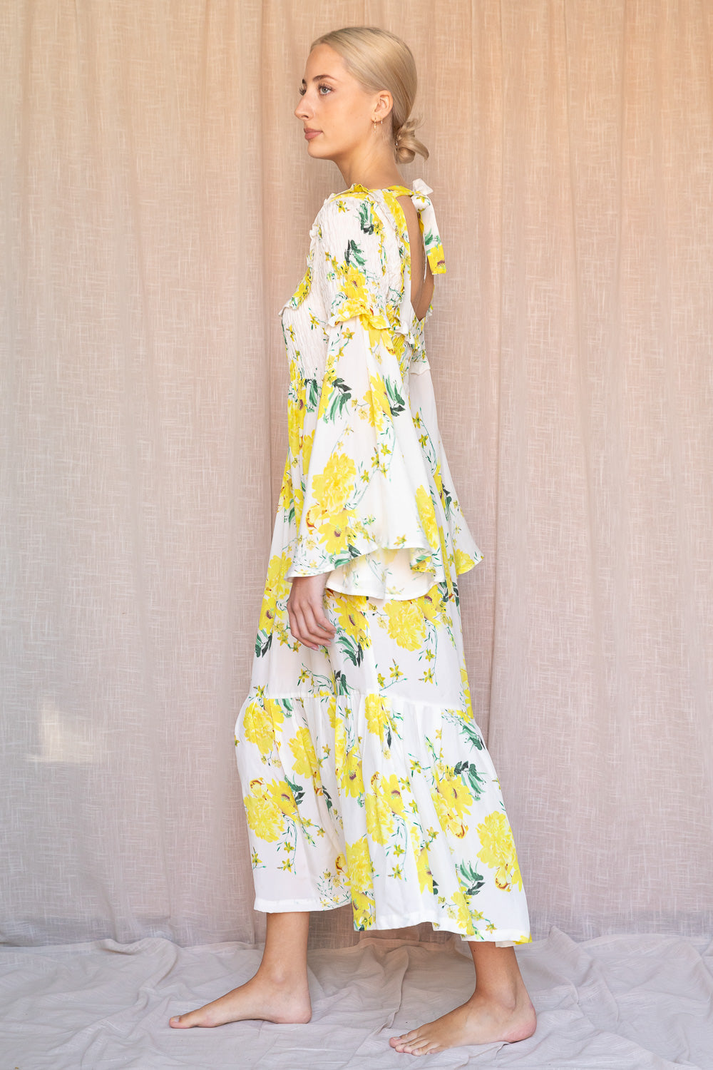 Lilje Dress - Yellow Flower