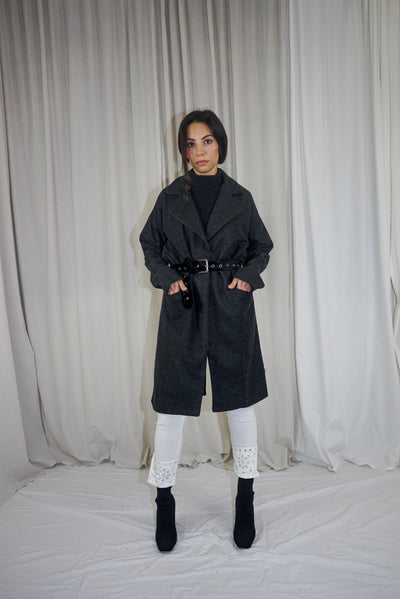 INAS Grey Wool Blend Coat