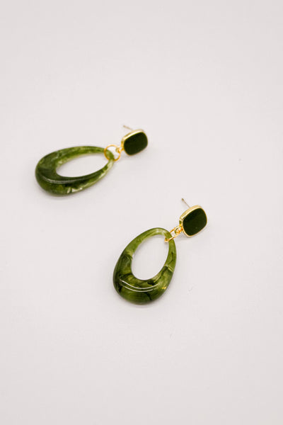 Gemma Handcrafted Green Earrings