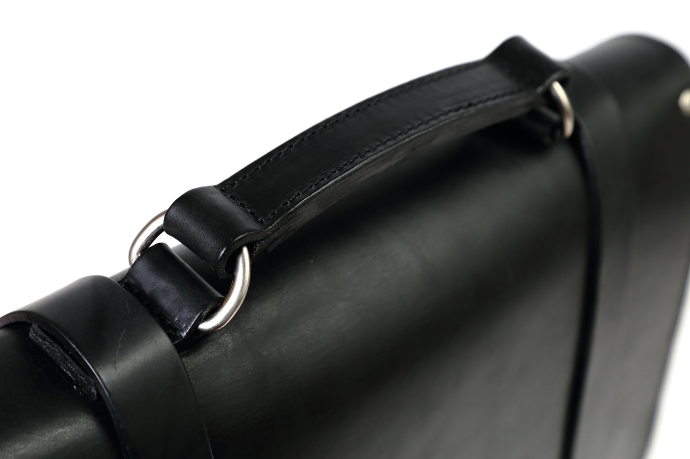 Leather Briefcase in Cuoio Black Mod 119