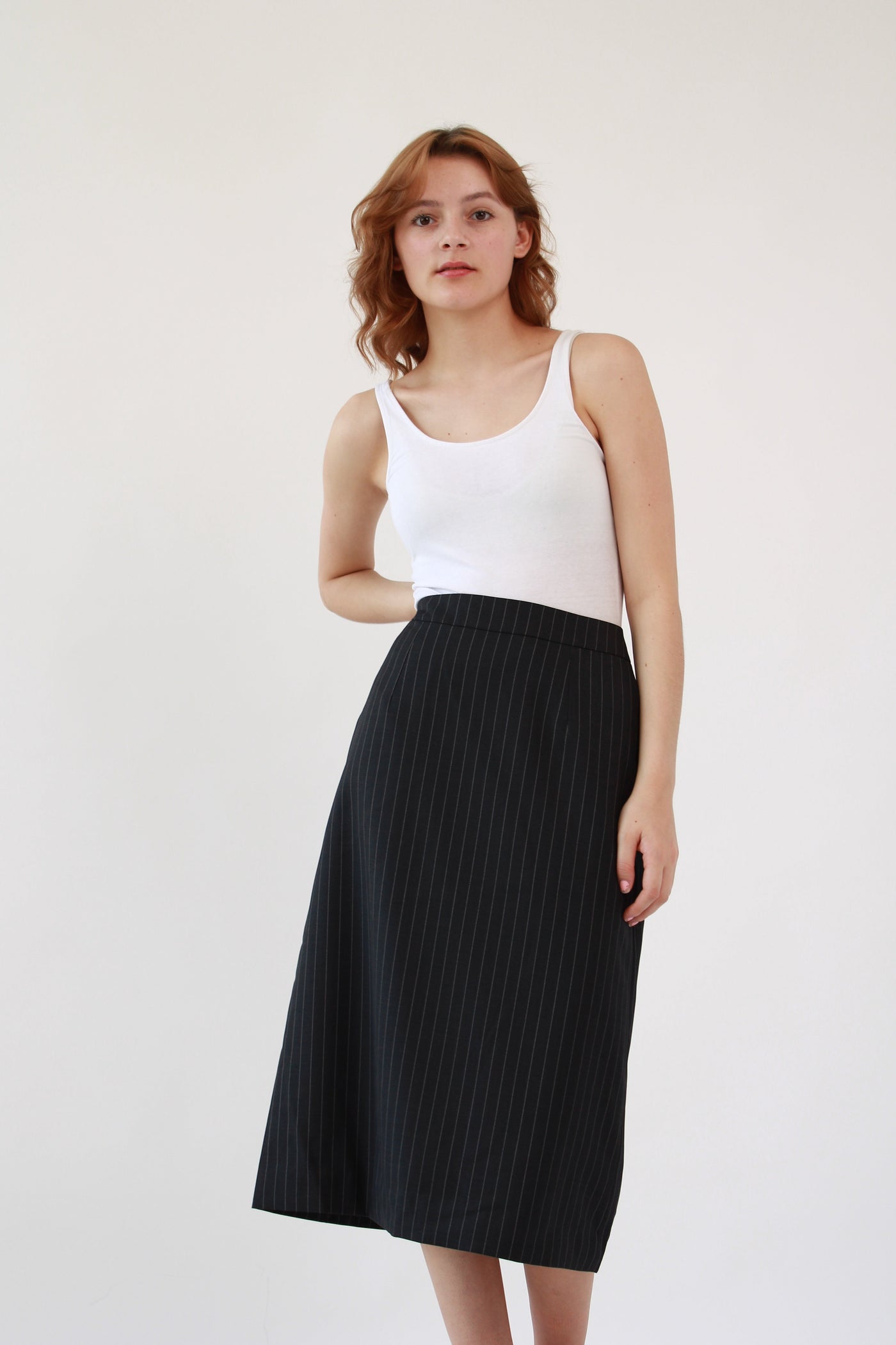 A-Line Cotton Skirt - Striped