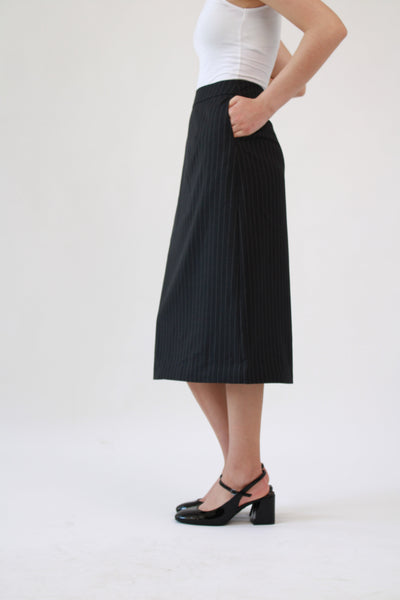 A-Line Cotton Skirt - Striped