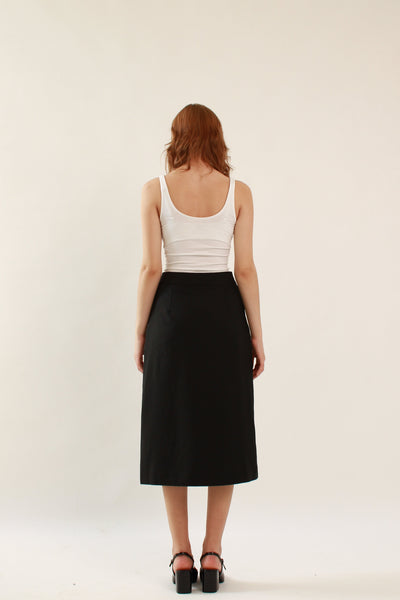 A-Line Cotton Skirt - Black