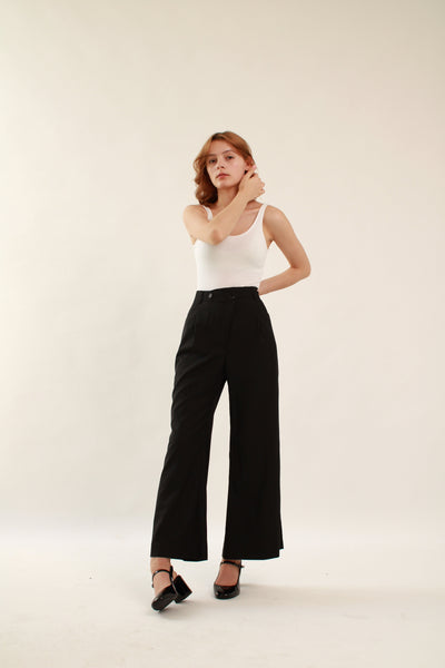 Full Length Flare Black Trousers