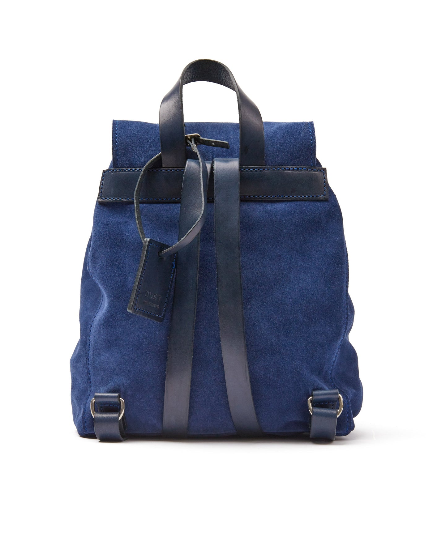 Leather Backpack in Suede Blue Venice Collection