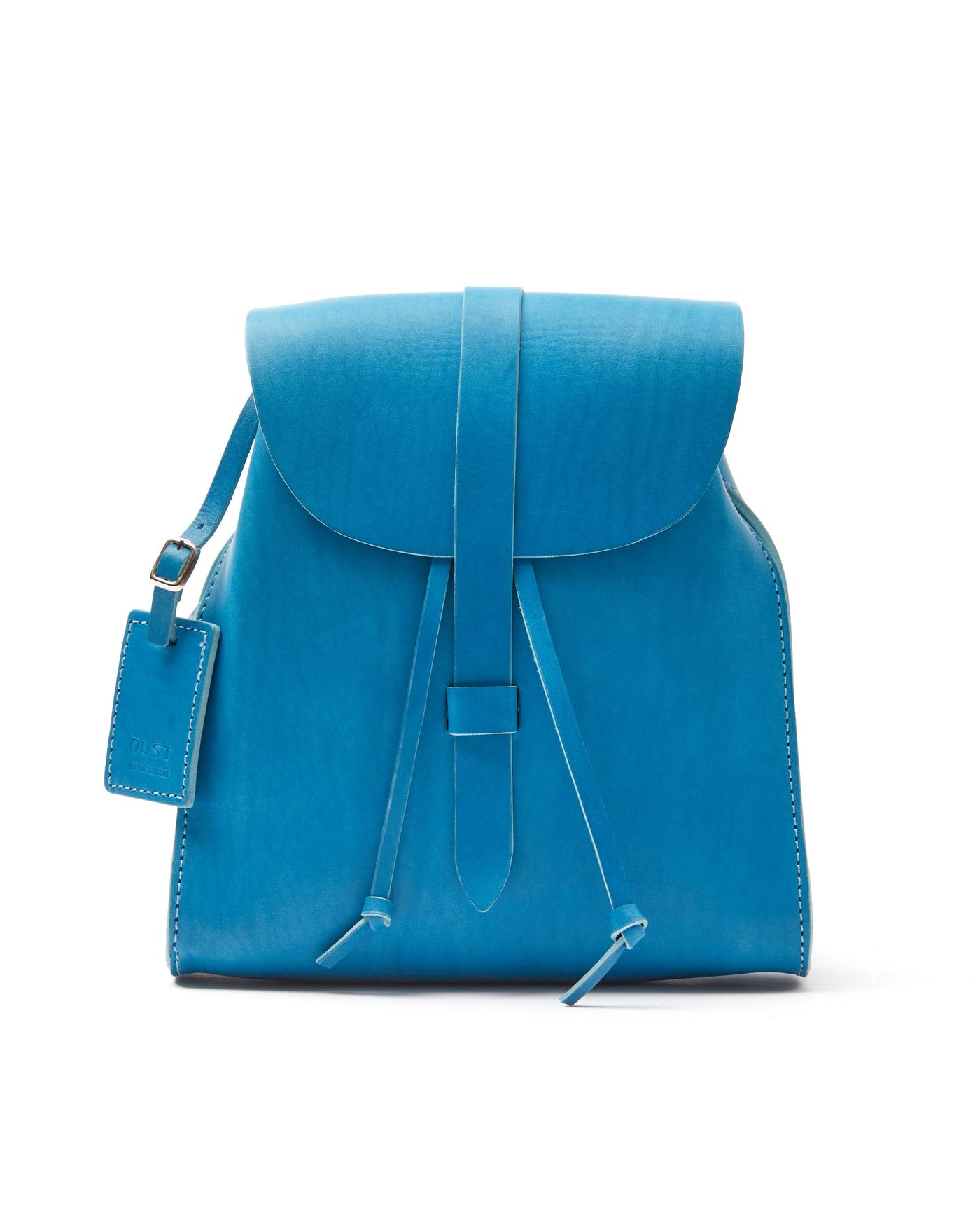 Leather Backpack in Cuoio Light Blue Mod 130