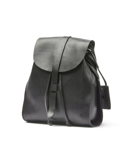 Leather Backpack in Cuoio Black Mod 130