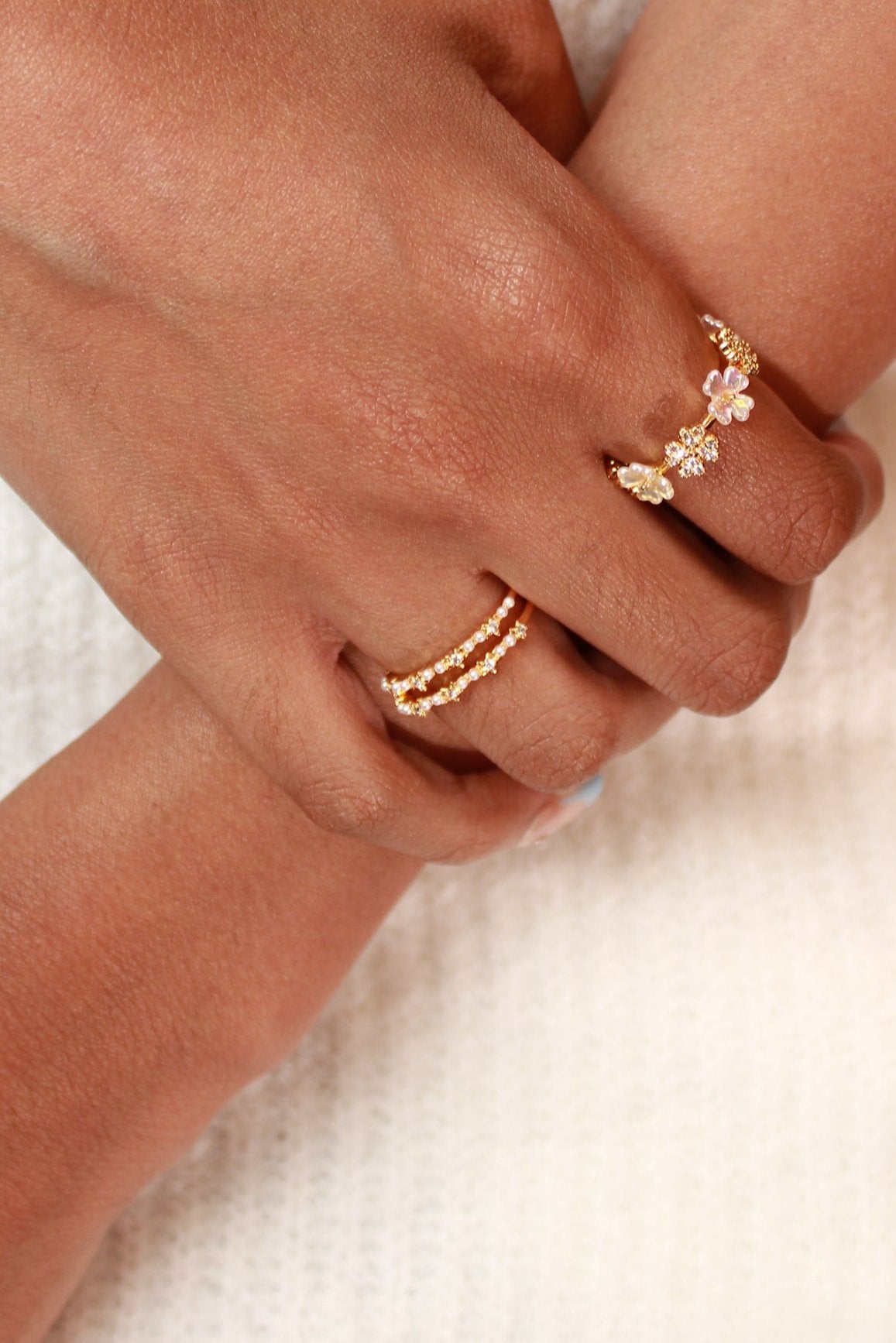 Daine Mini Pearl layer Ring - Gold