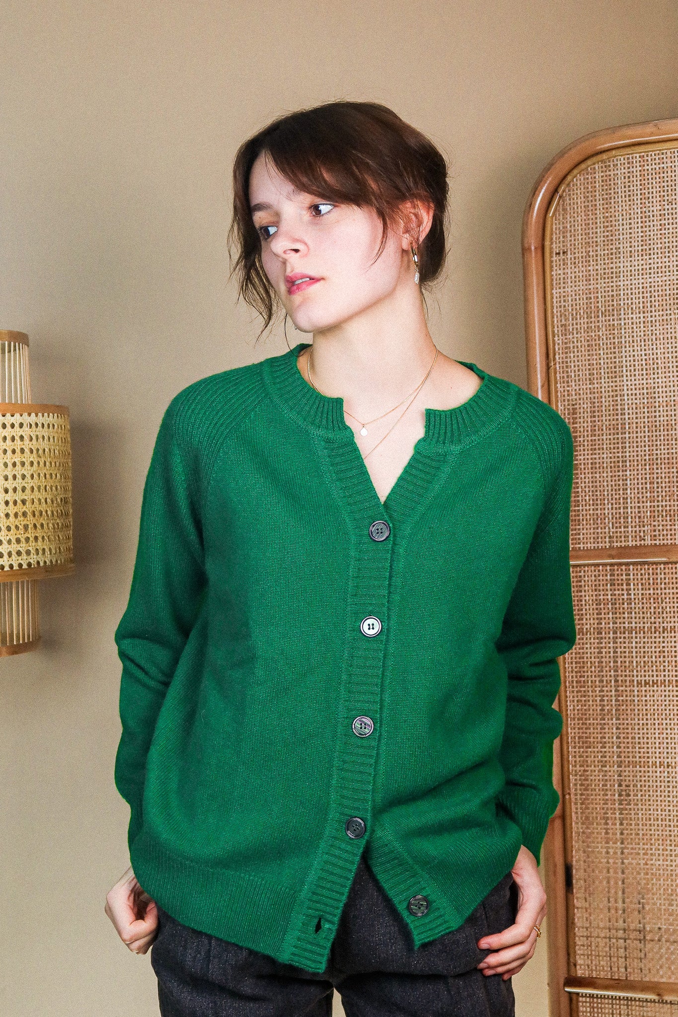 Cashmere Cardigan - Green