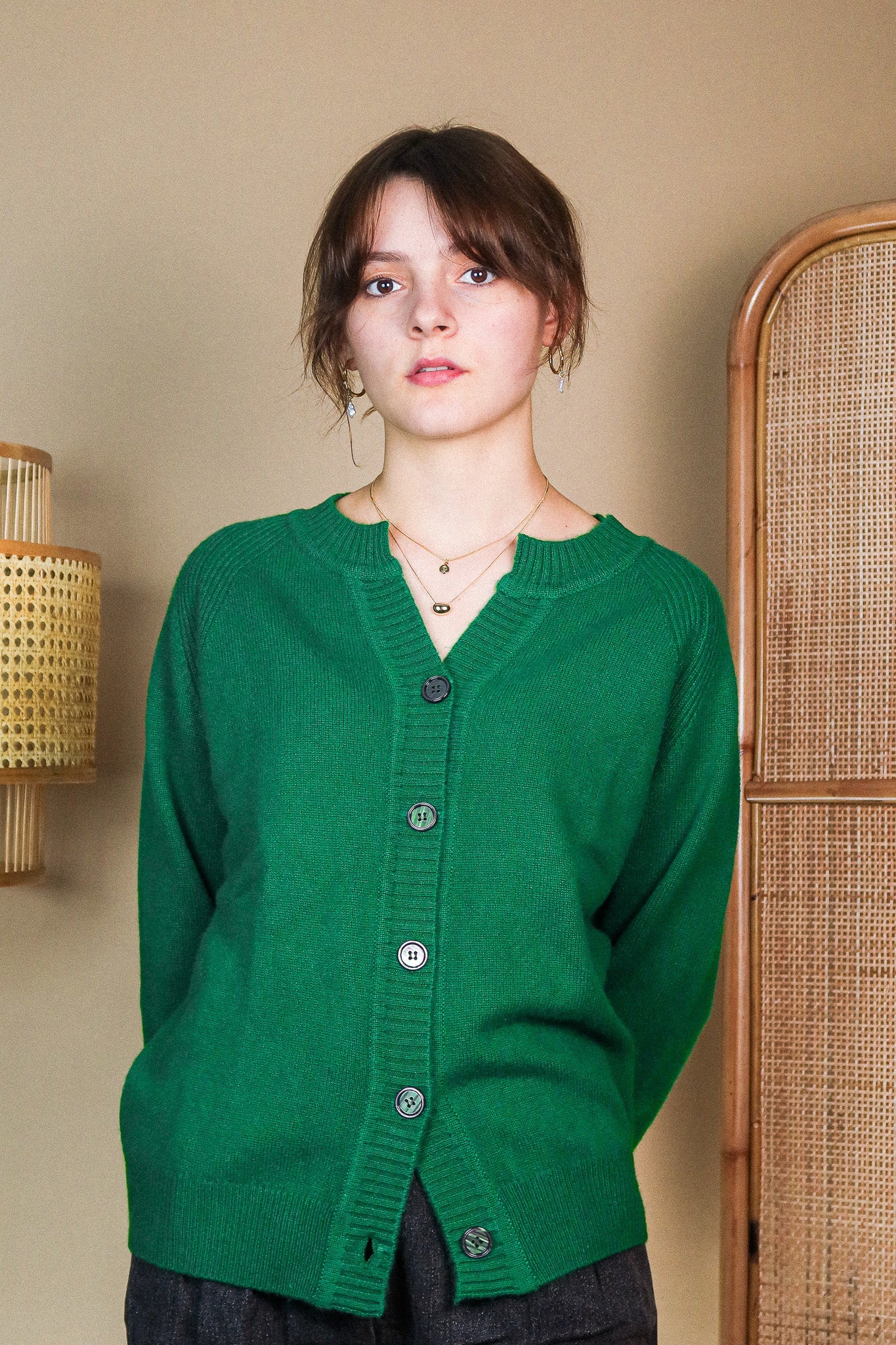 Cashmere Cardigan - Green