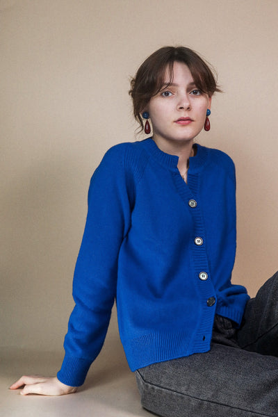 Cashmere Cardigan - Royal Blue