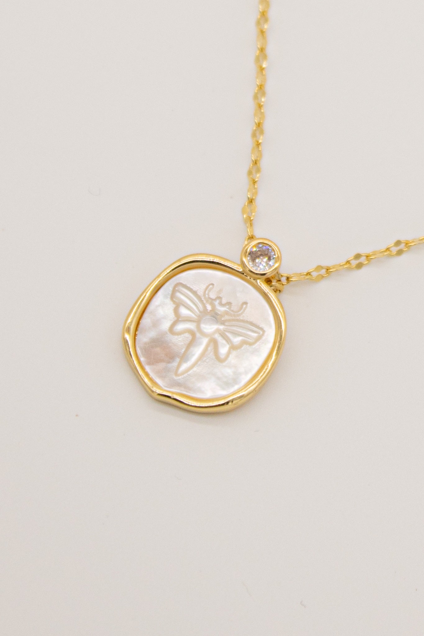 Dragonfly Mother of Pearl Necklace