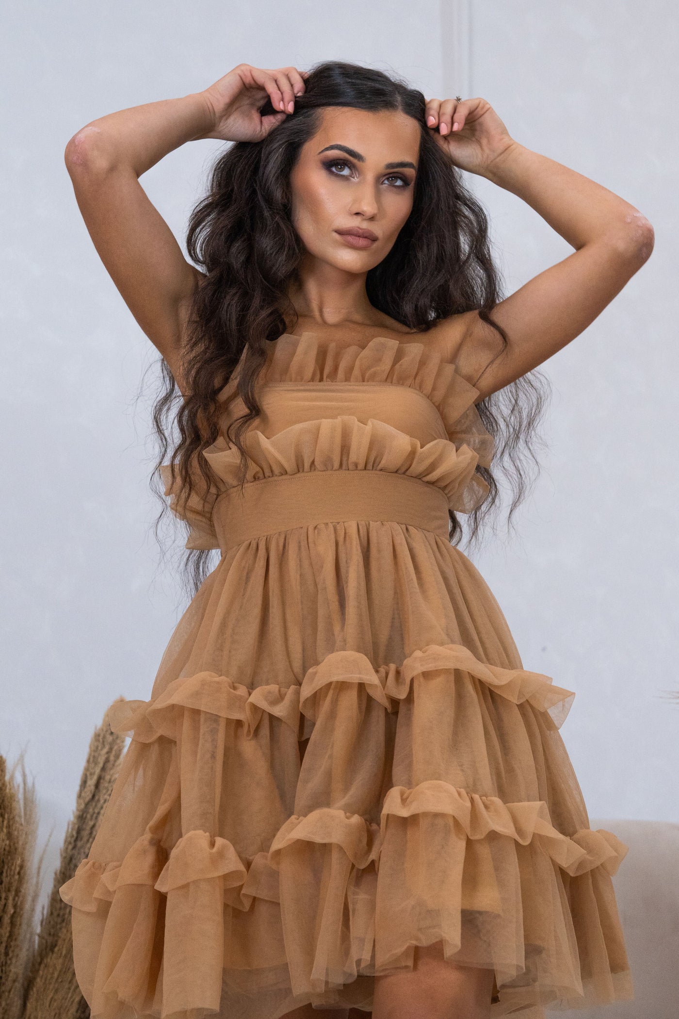 WOMENS TULLE FRILL DRESS