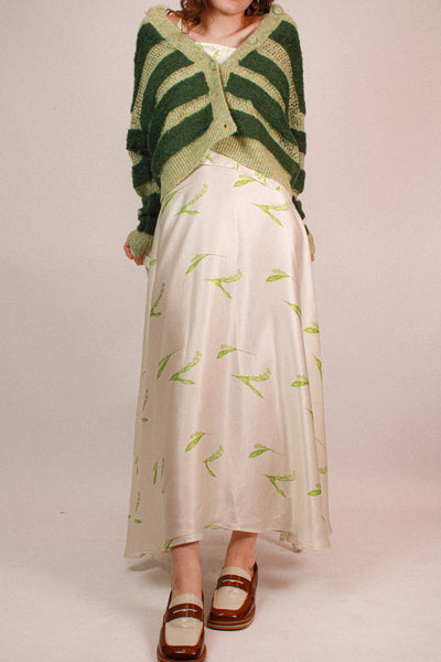 Lily of the valley Silk Skirt - White