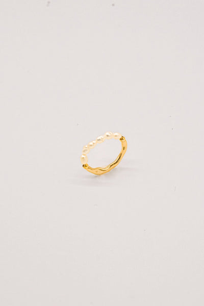 Half Pearl Half Gold Ring