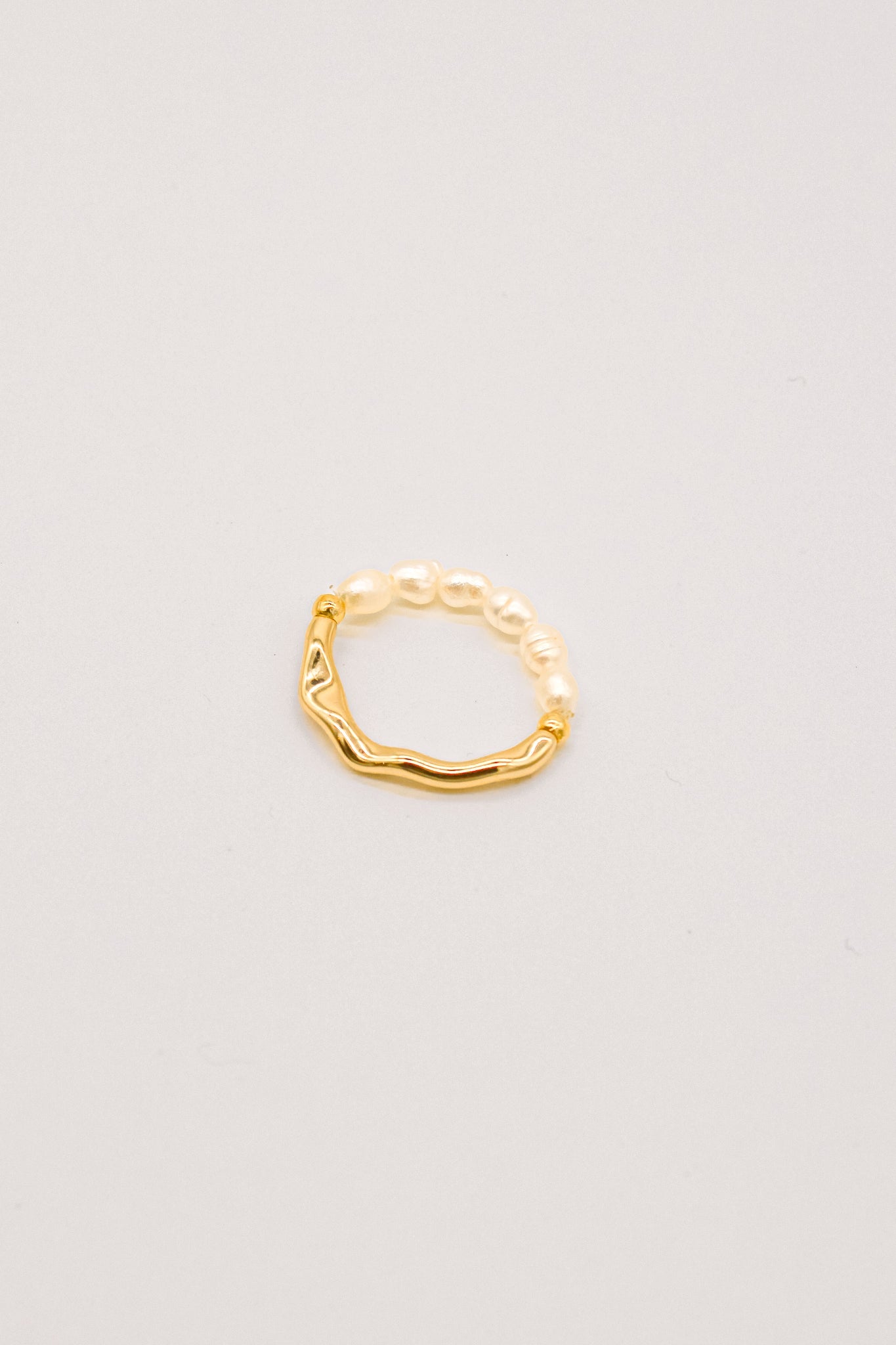 Half Pearl Half Gold Ring