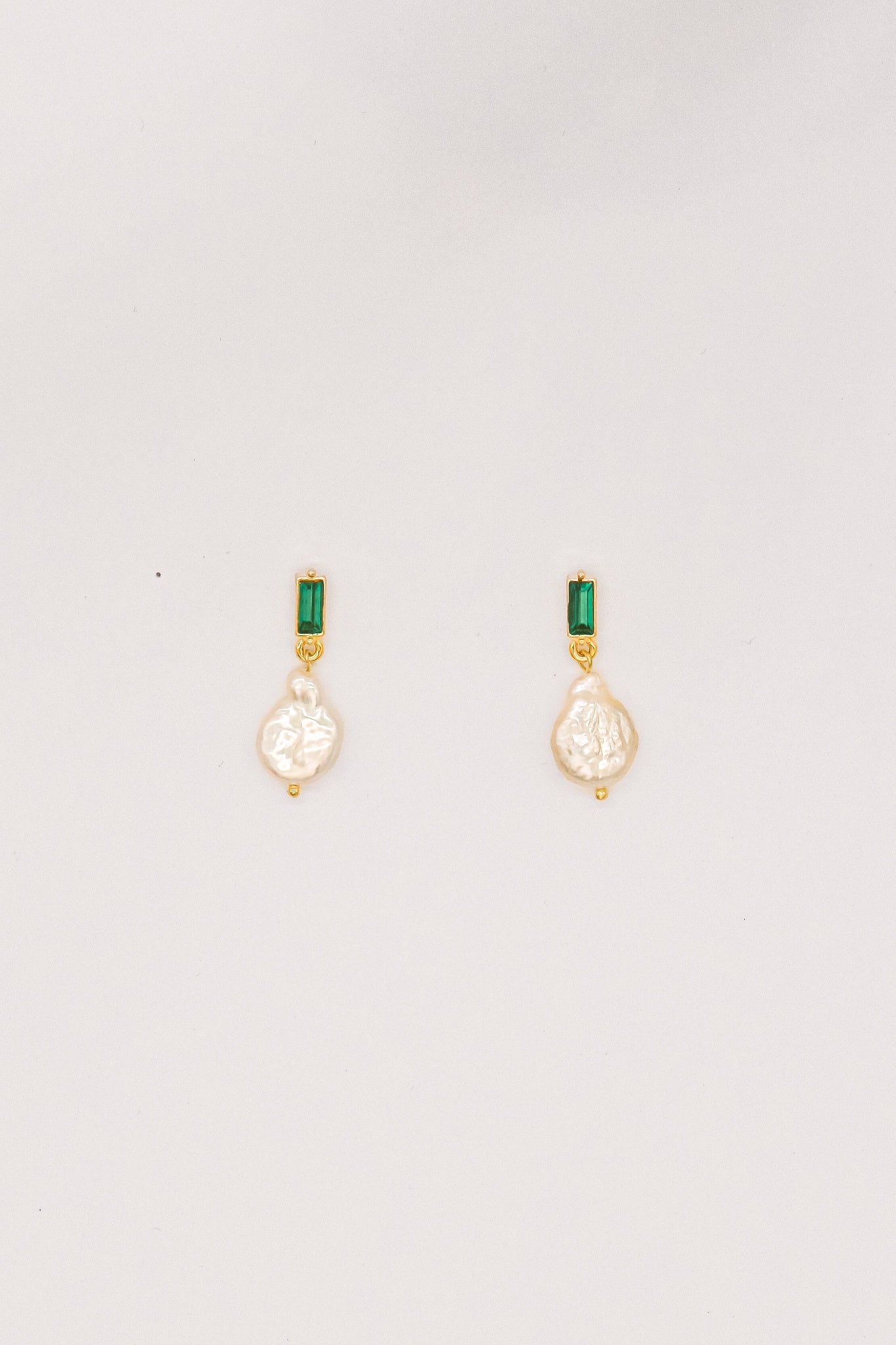 Amelia Baroque Pearl and Crystal Gold  Earrings