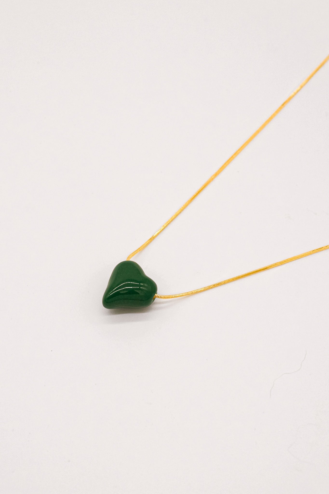 Heart Green Resin Necklace