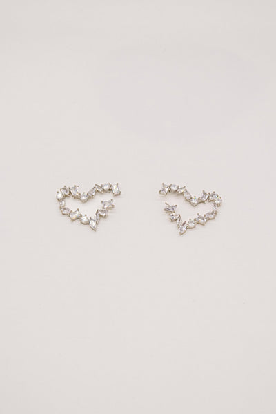 Large Crystal Heart Earrings