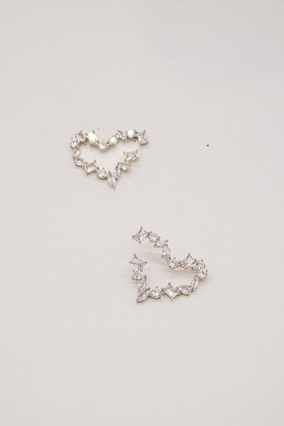 Large Crystal Heart Earrings