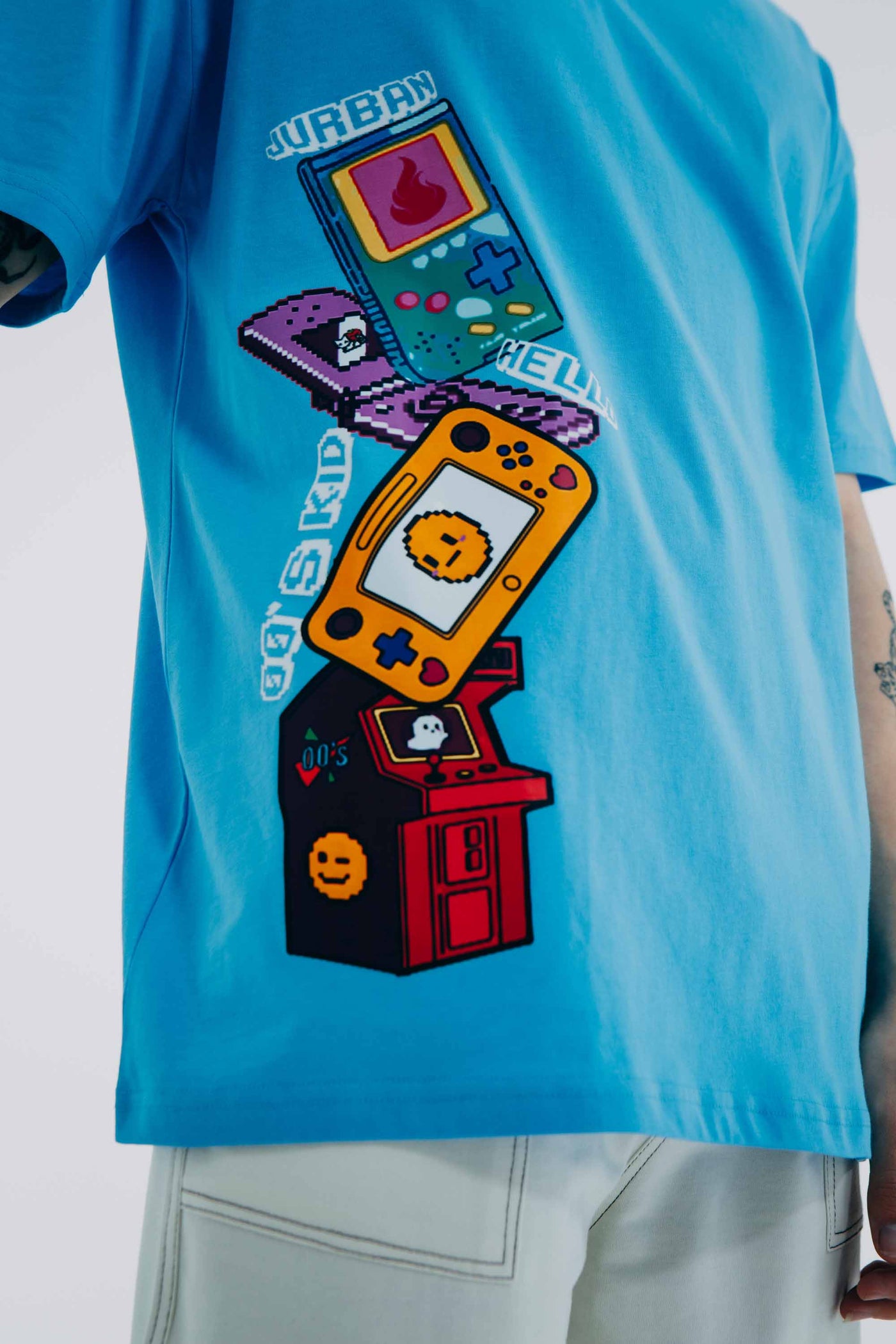 Retro Games Oversize Tee Blue