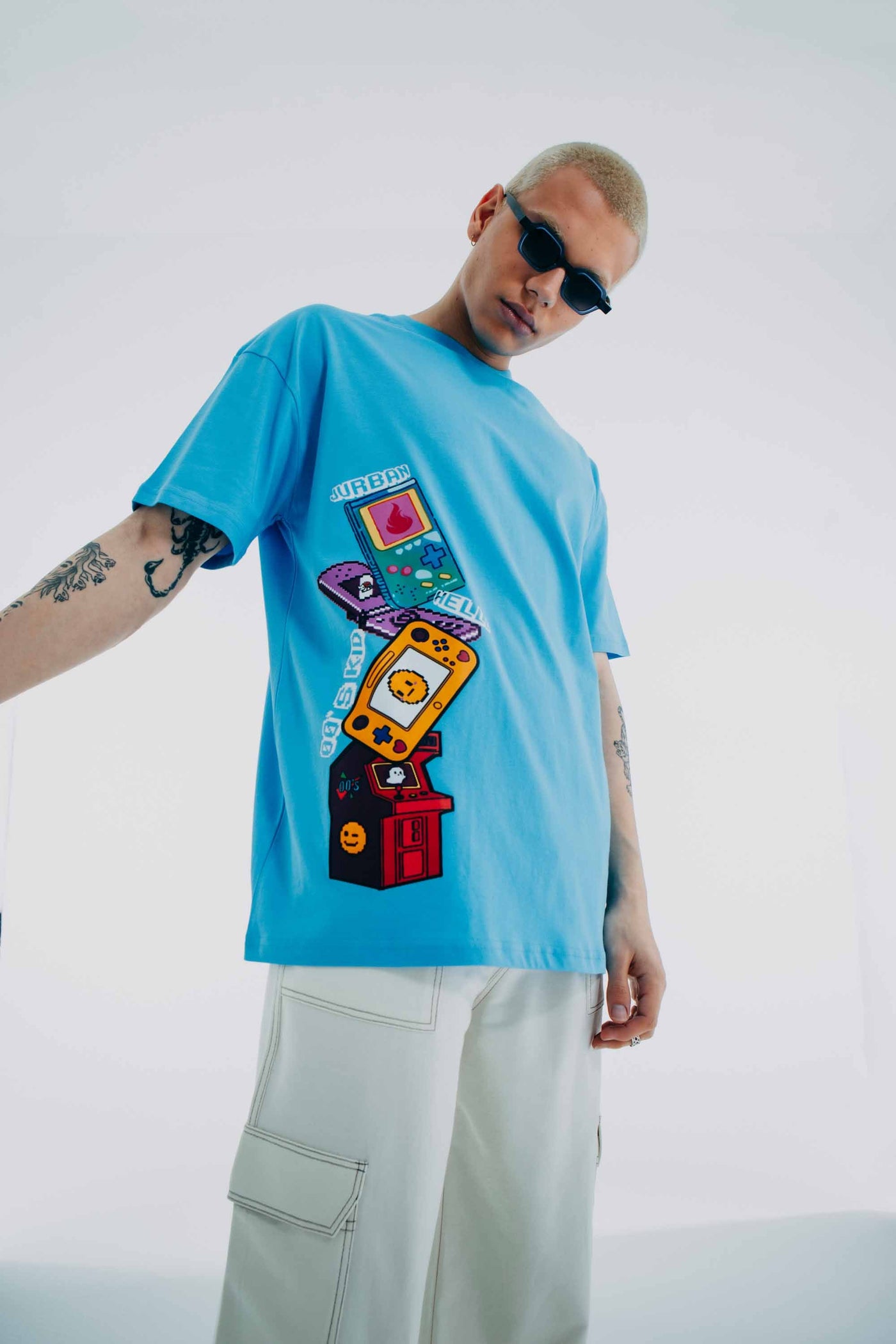 Retro Games Oversize Tee Blue