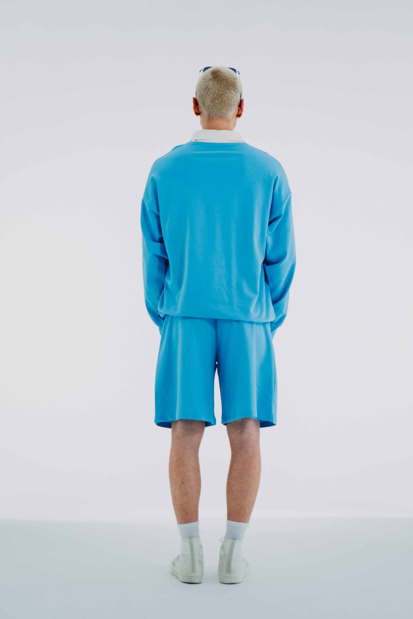 Retro Half Zip Sweatshirt Blue