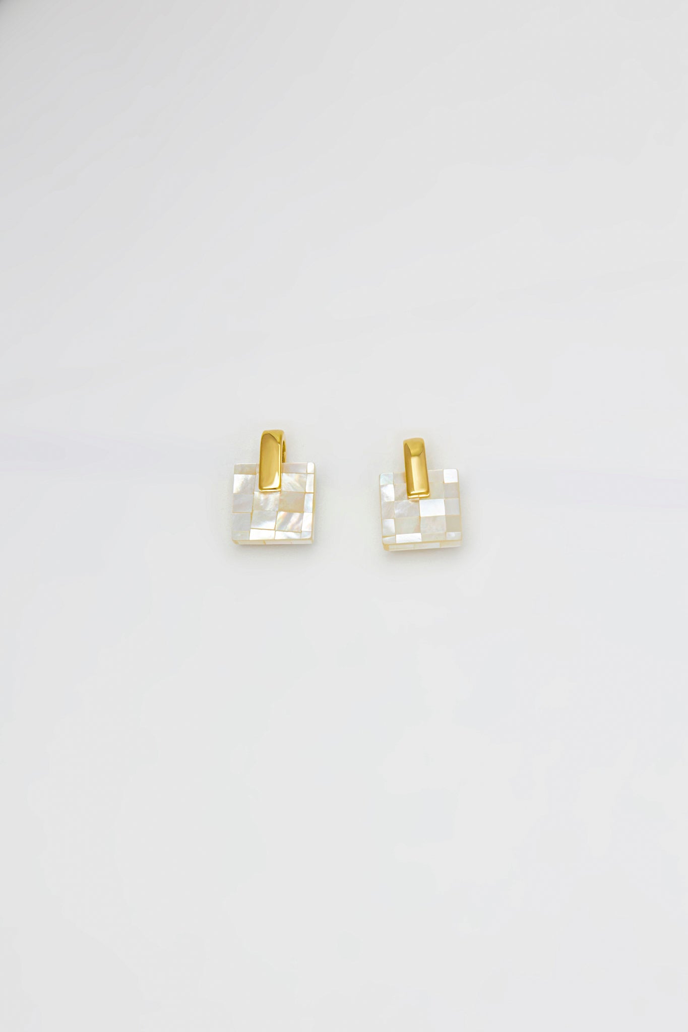 Mother of Pearl Square Stud Earrings