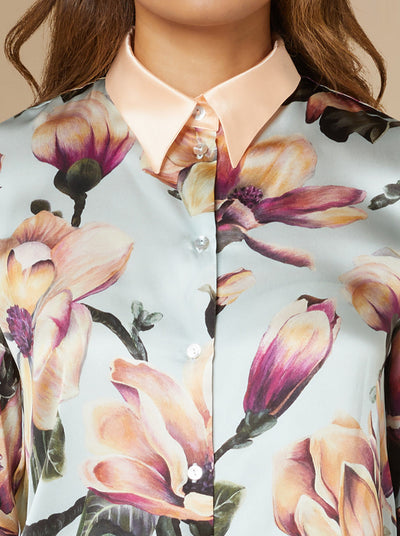 Hannah Silk Shirt Sky