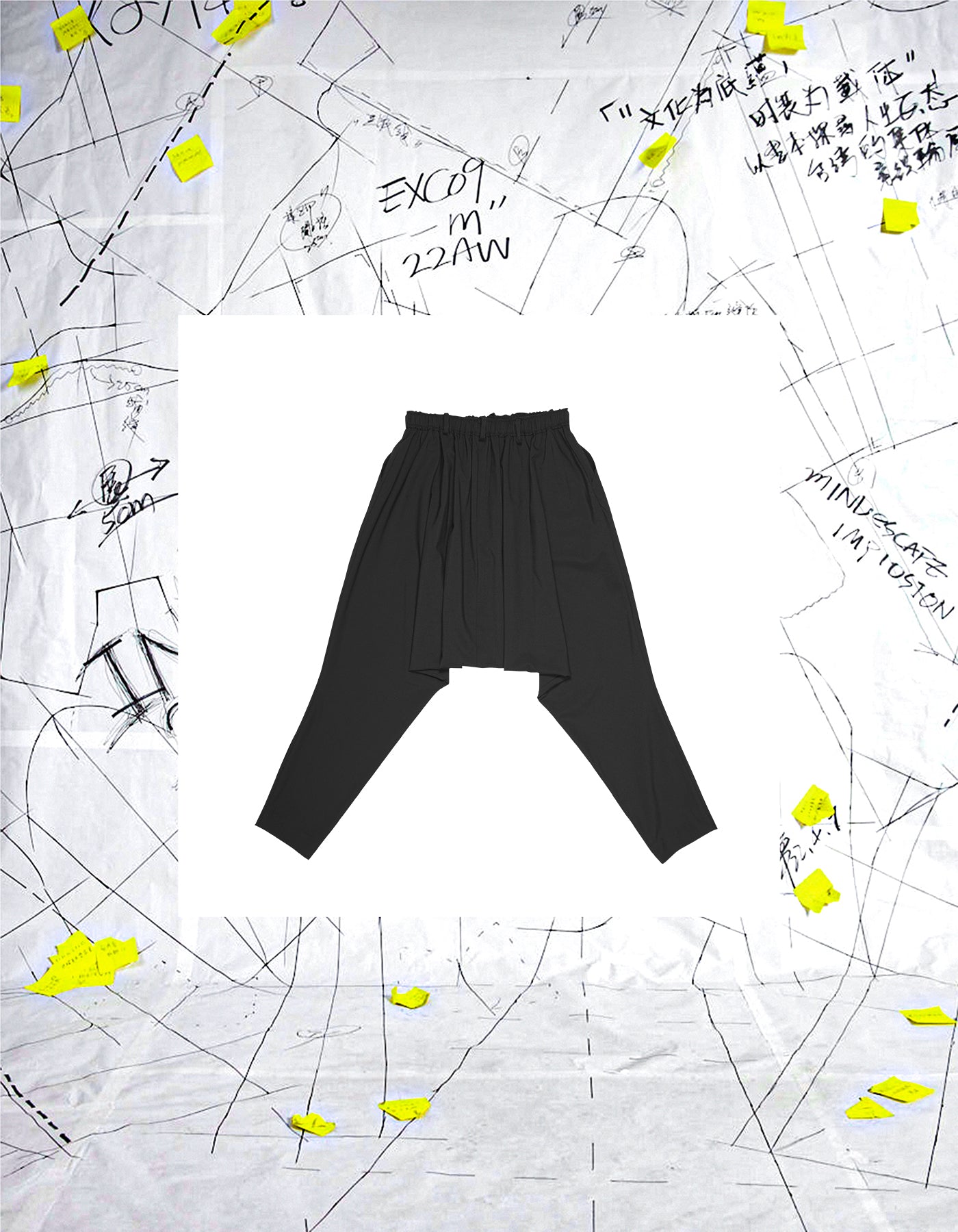 Deconstructed Box Pleat Low-Crotch Trousers