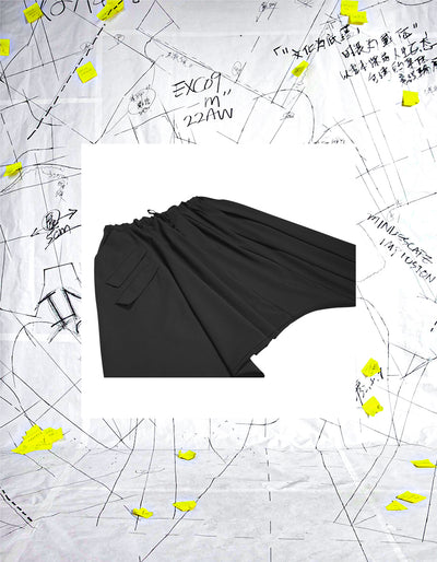 Deconstructed Box Pleat Low-Crotch Trousers