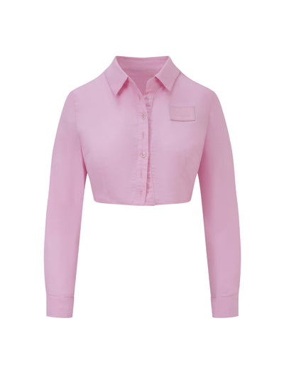 Womens Cropped Shirt Candy Pink