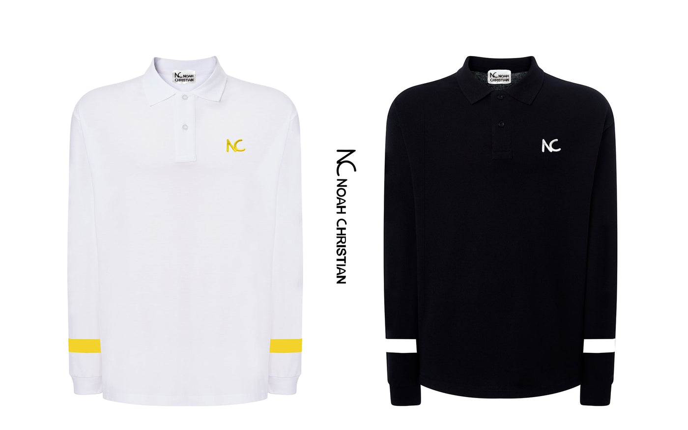 LIMITED EDITION - LONG SLEEVE POLO CLASSIC FIT - WHITE/YELLOW